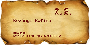 Kozányi Rufina névjegykártya