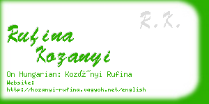rufina kozanyi business card